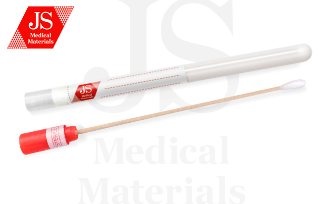 Аплікатор з віскозною кінцівкою у транспортній пробірці Дерев`яний стрижень JS